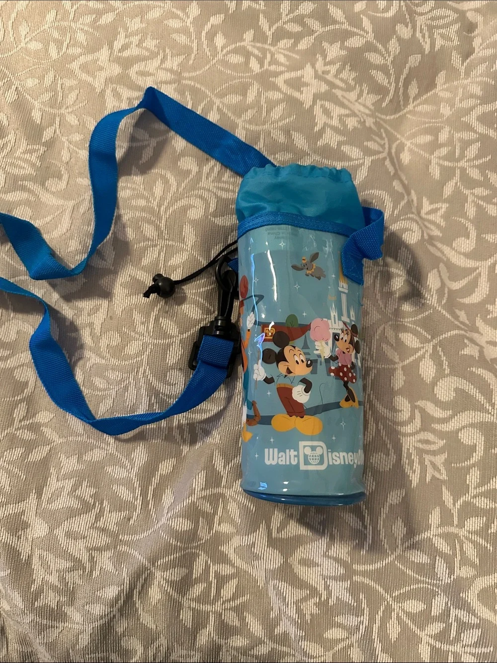 Disney Blue Mickey Mouse Water bottle holder with Walt Disney World Logo
